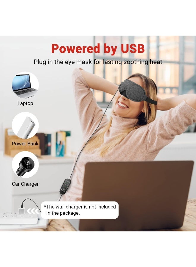 Dr. Prepare DR.PREPARE Heated Eye Mask, USB Eye Mask for Dry Eyes with Temperature & Timer Control, Earplugs, Warm Eye Compress Heating Pad for Sleep, Dry Eyes, Blepharitis, Dark Circles, MGD and Puffy Eyes - Image 4